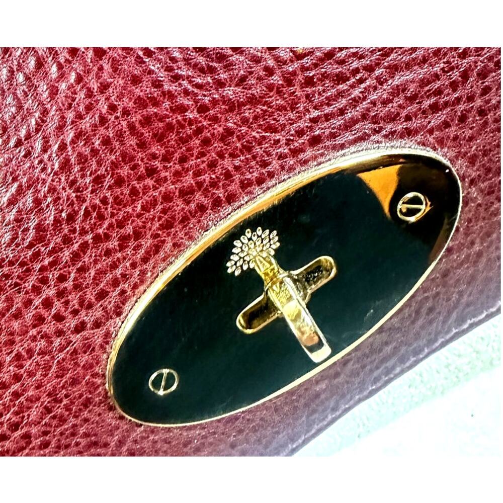 Mulberry Lily Burgundy Oxblood Leather Shoulder Bag Gold Hardware COA - Picture 13 of 16